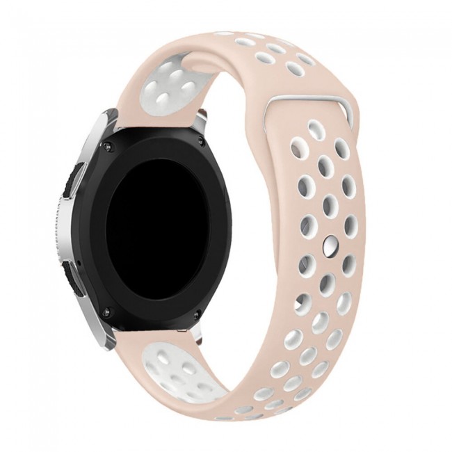 20mm Silicone Nike Design Band for Galaxy Watch Active and Active 2 40-44mm Henlein Series by Margoun - Pink White