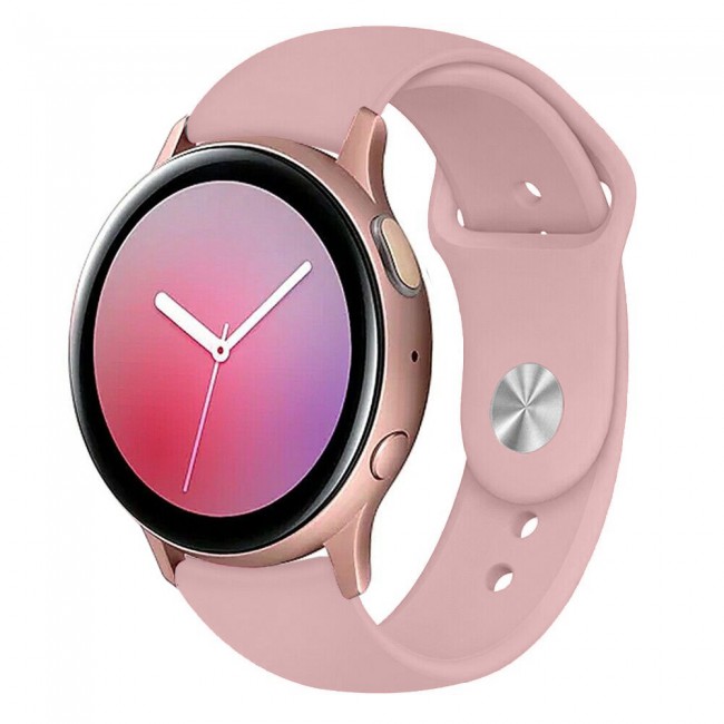 Samsung Galaxy Watch Active and Active 2 Soft Silicone 40-44 Band 20mm Henlein Series by Margoun - Pink