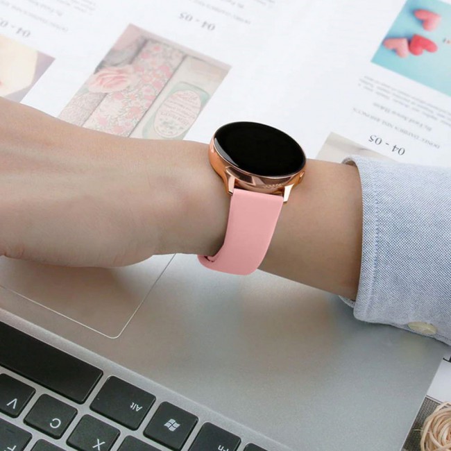 Samsung Galaxy Watch Active and Active 2 Soft Silicone 40-44 Band 20mm Henlein Series by Margoun - Pink