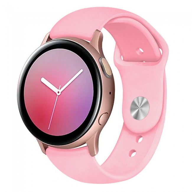 Samsung Galaxy Watch Active and Active 2 Soft Silicone 40-44 Band 20mm Henlein Series by Margoun - Pink