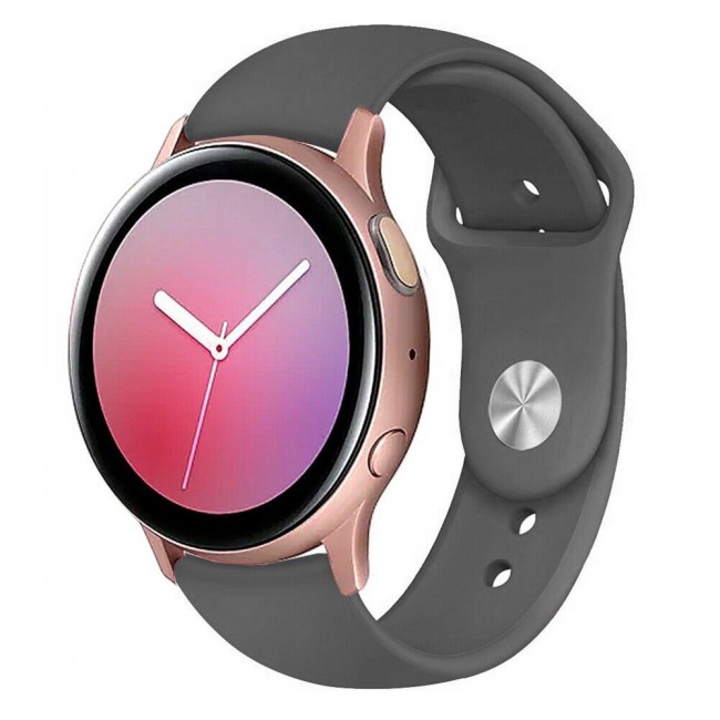 Samsung Galaxy Watch Active and Active 2 Soft Silicone 40-44 Band 20mm Henlein Series by Margoun - Grey