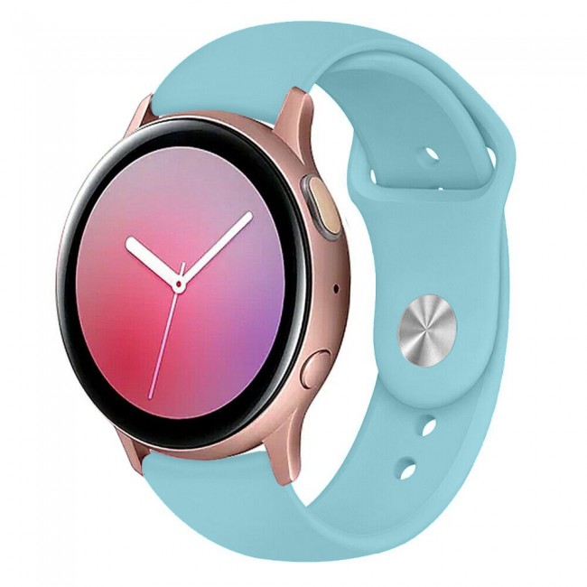 Samsung Galaxy Watch Active and Active 2 Soft Silicone 40-44 Band 20mm Henlein Series by Margoun - Lime Green Blue