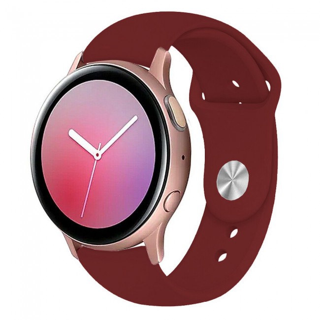 Samsung Galaxy Watch Active and Active 2 Soft Silicone 40-44 Band 20mm Henlein Series by Margoun - Red Rose
