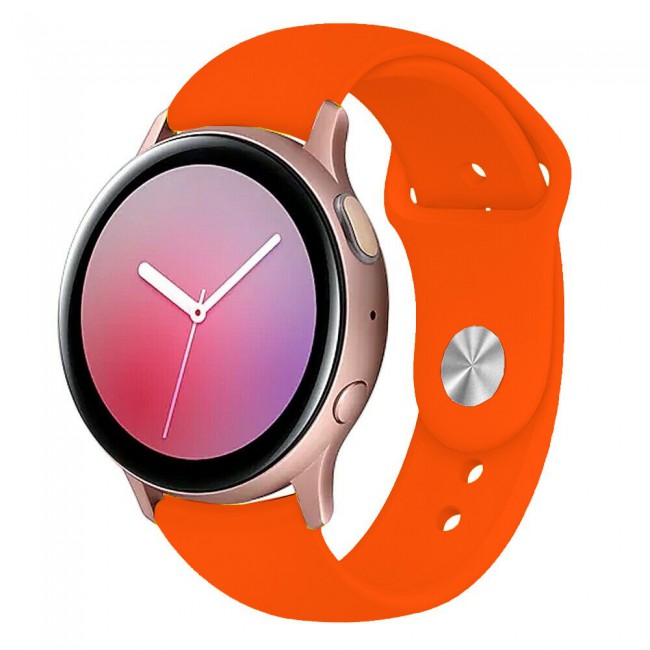 Samsung Galaxy Watch Active and Active 2 Soft Silicone Band 20mm 40-44mm Henlein Series by Margoun - Orange