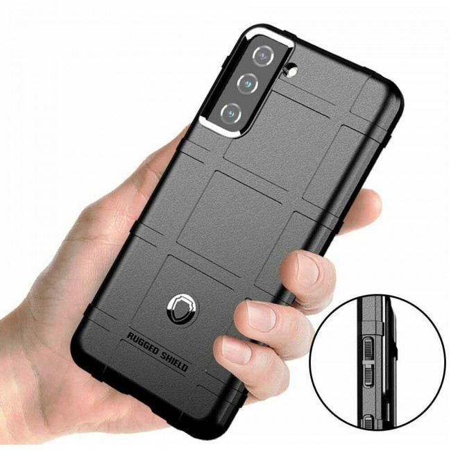 Samsung Galaxy S21 Rugged Shield Case By Margoun - Black 
