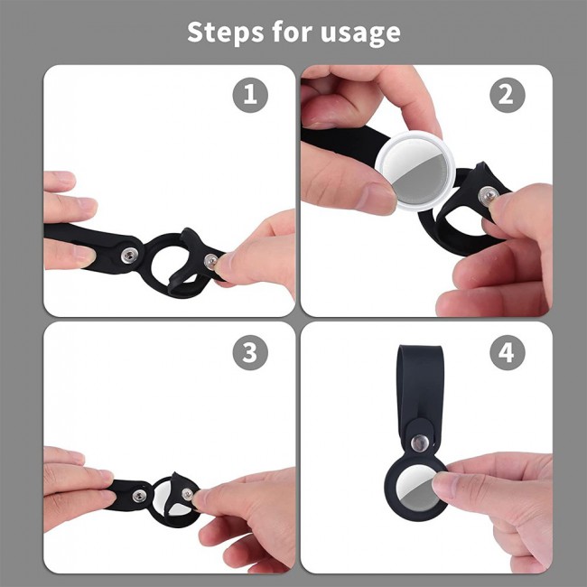 Margoun Silicone AirTag Loop for Apple AirTag – Black