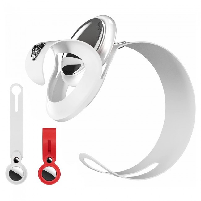 Margoun Silicone AirTag Loop for Apple AirTag – White
