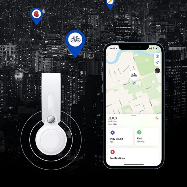 Margoun Silicone AirTag Loop for Apple AirTag – White