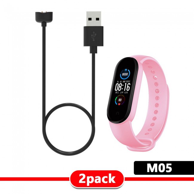 Silicone Band and USB Charger Cable Adapter for Xiaomi Mi Band 5 - ALL Colors