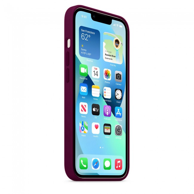 Margoun Silicone Case Cover for Apple iPhone 13 Pro Max - Cherry Red