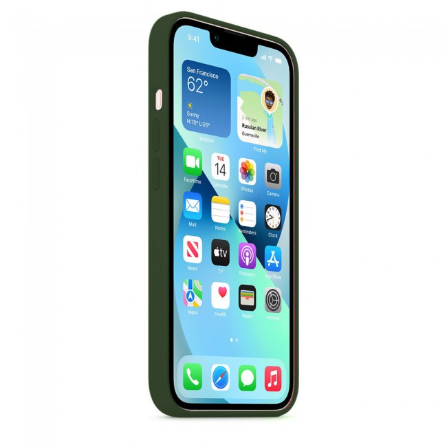 Margoun Silicone Case Cover for Apple iPhone 13 Pro Max - Dark Olive Green