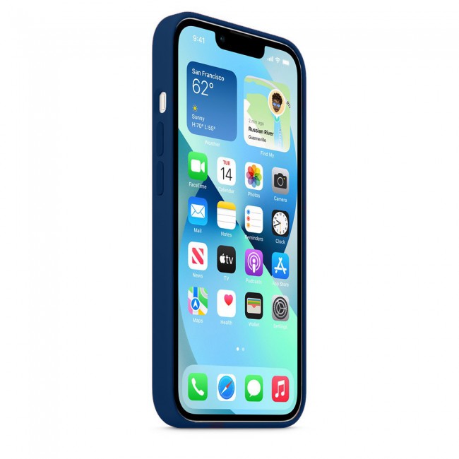 Margoun Silicone Case Cover for Apple iPhone 13 Pro Max - Ocean Blue