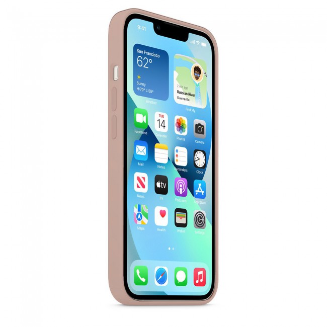 Margoun Silicone Case Cover for Apple iPhone 13 Pro Max - Pink Sand