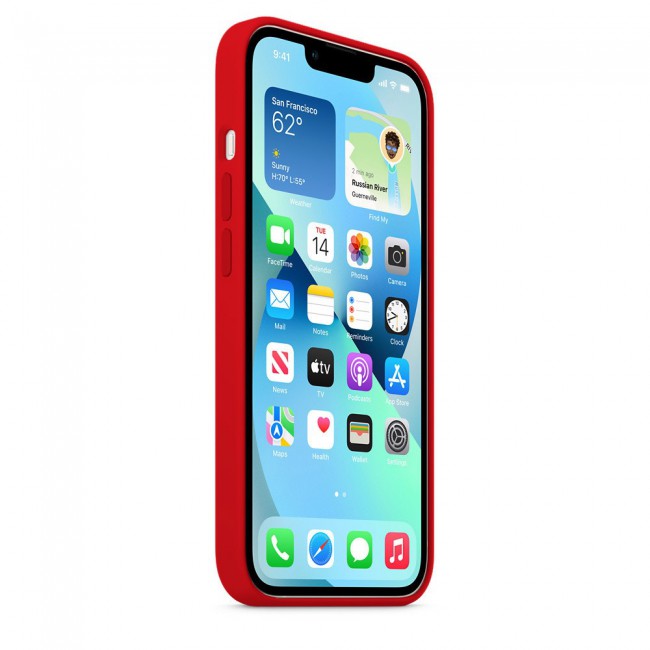 Margoun Silicone Case Cover for Apple iPhone 13 Pro Max - Red