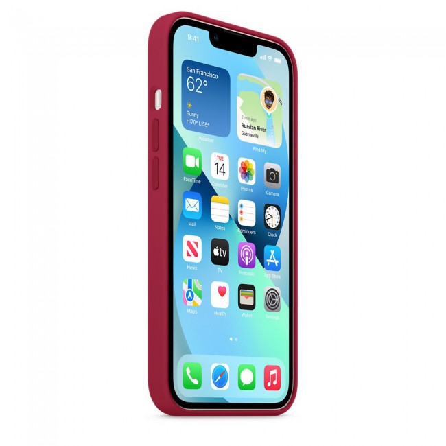 Margoun Silicone Case Cover for Apple iPhone 13 Pro Max - Rose Red