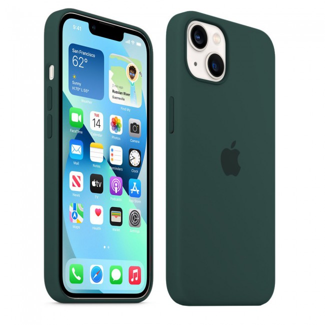 Margoun Silicone Case Cover for Apple iPhone 13 - Pine Green