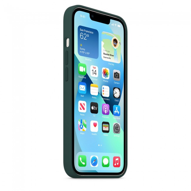 Margoun Silicone Case Cover for Apple iPhone 13 - Pine Green