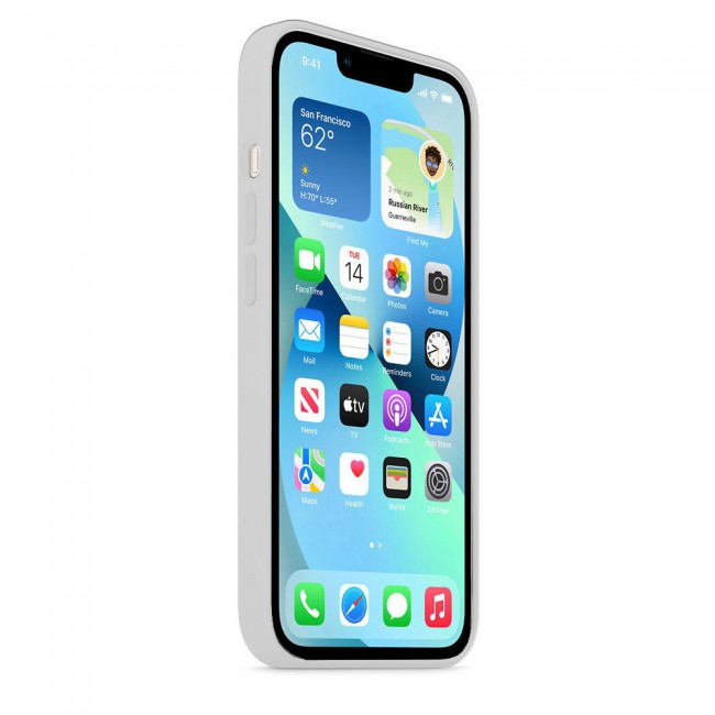 Margoun Silicone Case Cover for Apple iPhone 13 - Light Grey