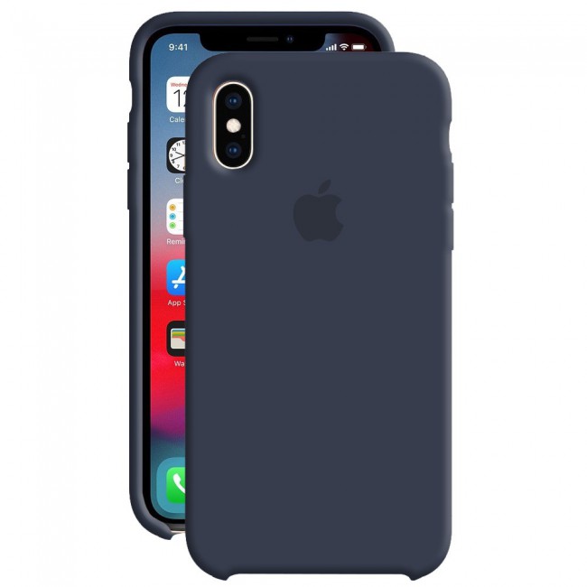 Silicone Protective Case Cover for Apple iPhone X and XS - Midnight Blue