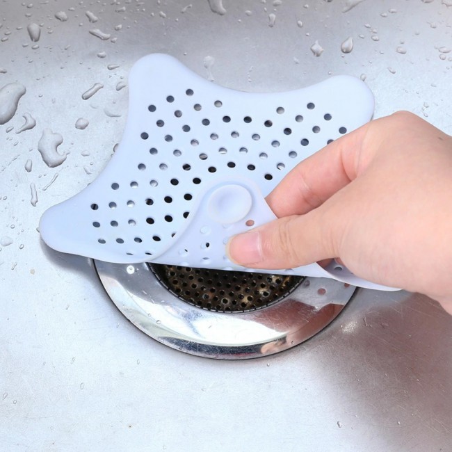 Silicone Star Sink Drain Filter Cover by Margoun - Light Blue