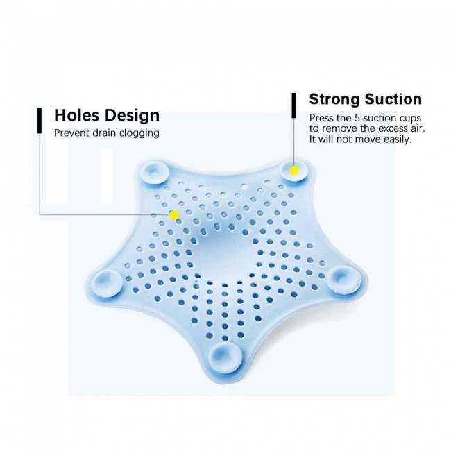 Silicone Star Sink Drain Filter Cover by Margoun - Light Blue