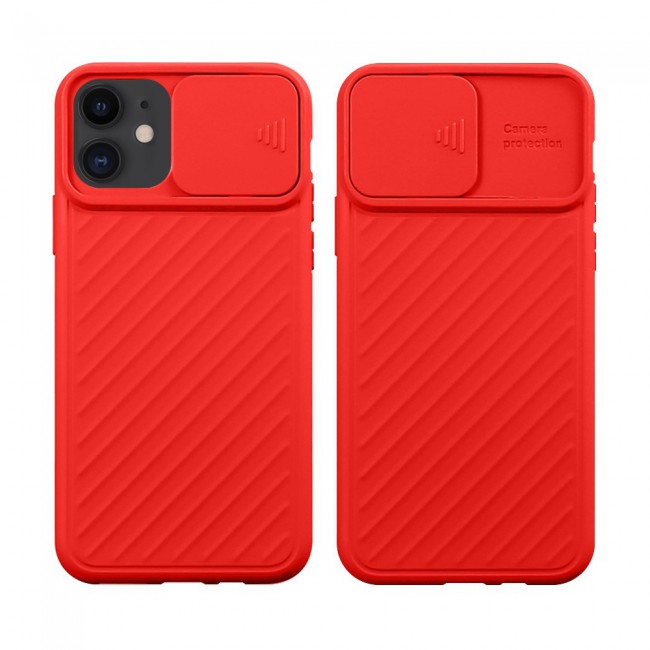Slide Camera Protection Case Cover for iphone 11- Red