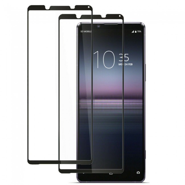 Sony Xperia 10 iii Glass 3D Tempered 2Pack Super Shieldz Margoun - Black Frame