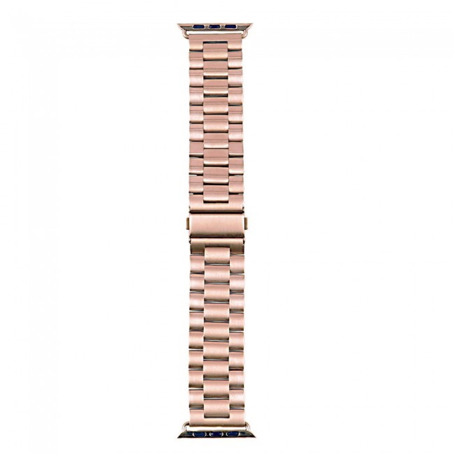 Apple Watch Band 42-44-45mm Buckle Stainless Steel Strap Henlein Series by Margoun 2-Pack Rose Gold