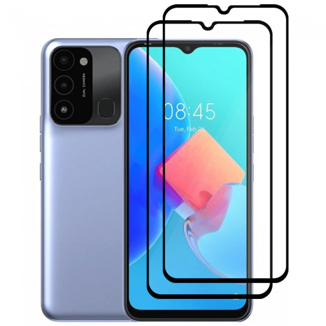 MARGOUN 2 Pack Tecno Spark 8C 4G Screen Protector Tempered Glass Full Glue Black side