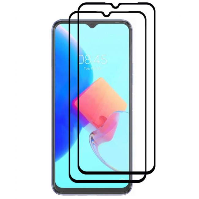 MARGOUN 2 Pack Tecno Spark 8C 4G Screen Protector Tempered Glass Full Glue Black side