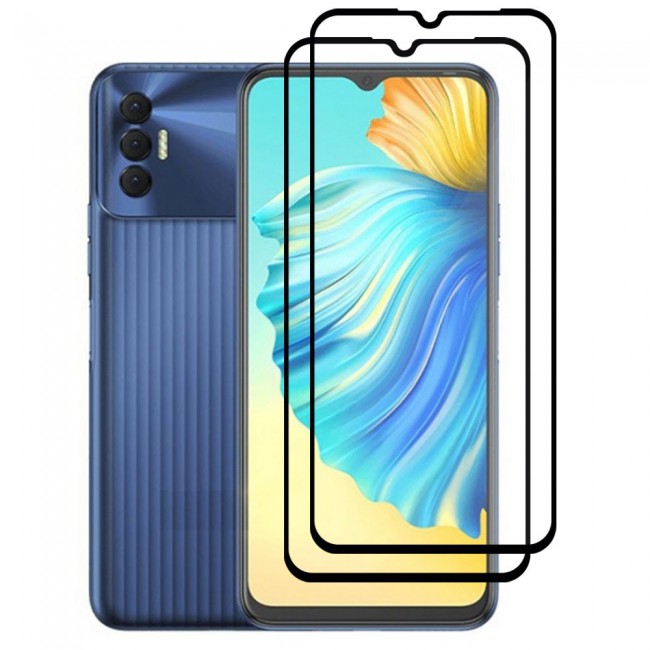 MARGOUN 2 Pack Tecno Spark 8P 4G Screen Protector Tempered Glass Full Glue Black side