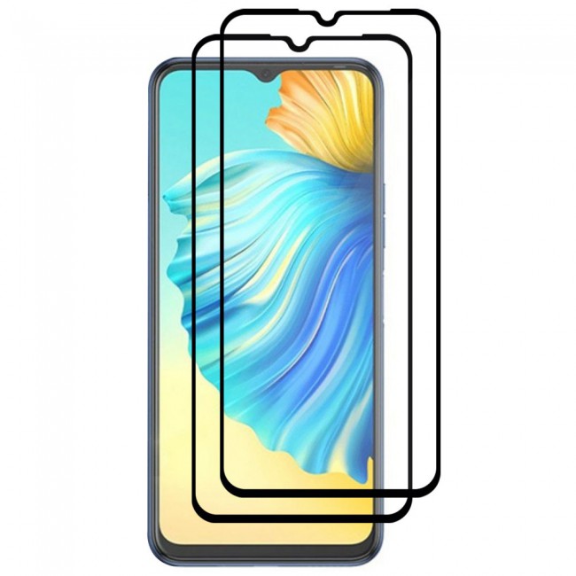 MARGOUN 2 Pack Tecno Spark 8P 4G Screen Protector Tempered Glass Full Glue Black side