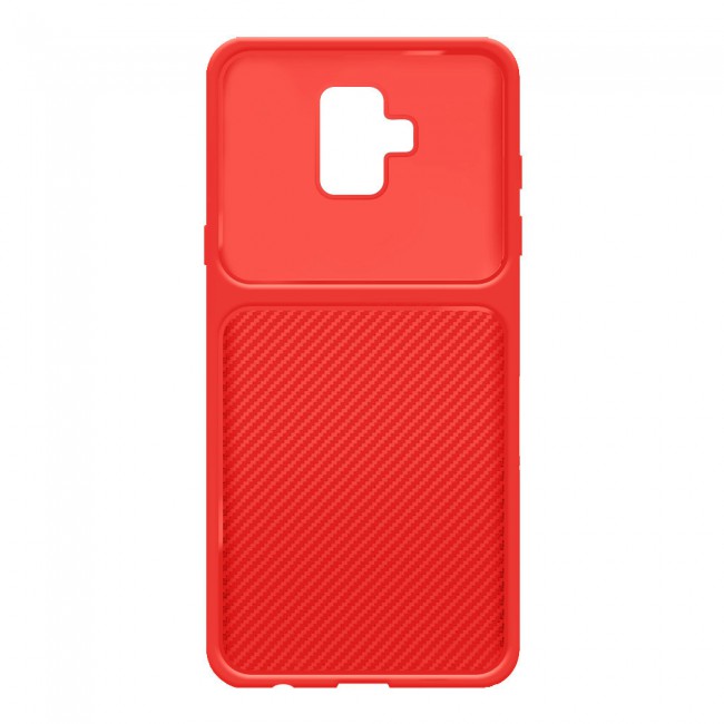 Margoun TPU Case Cover with Carbon Fiber Pattern for Samsung Galaxy A6 - Red