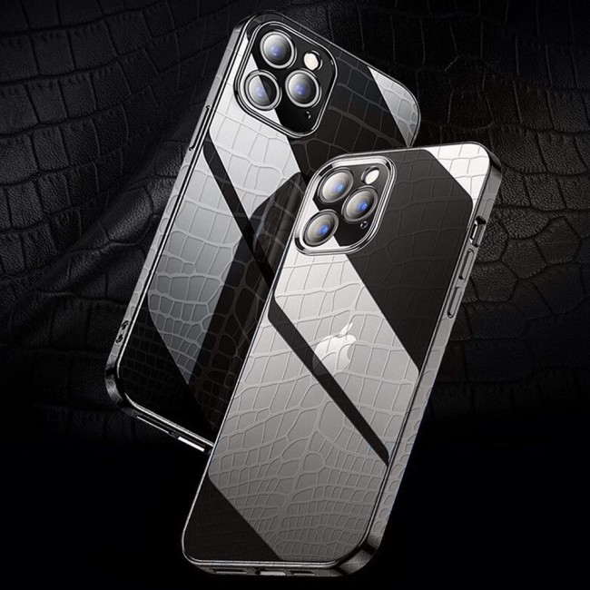 Margoun Transparent Back Protector Sticker with Crocodile Design for iPhone 12 Pro – Black