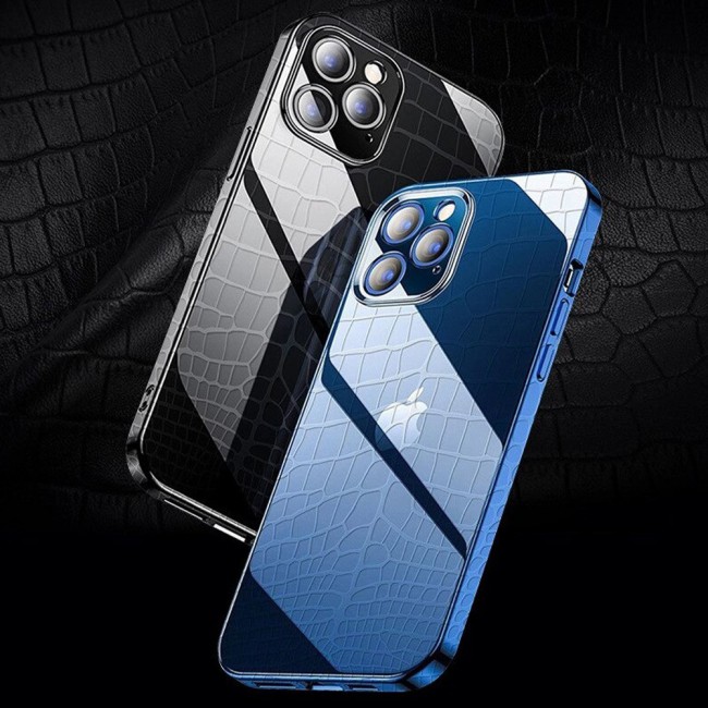 Margoun Transparent Back Protector Sticker with Crocodile Design for iPhone 12 Pro Max – Blue