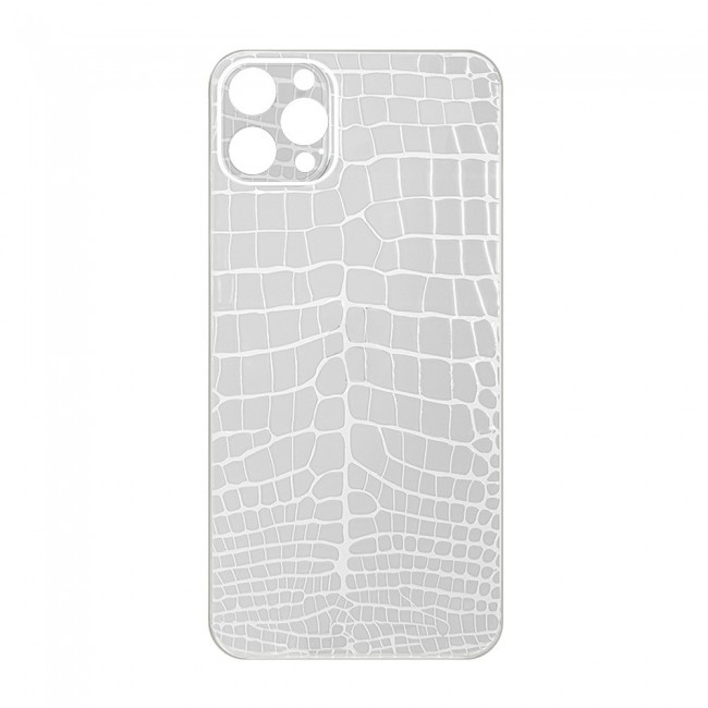 Margoun Transparent Back Protector Sticker with Crocodile Design for iPhone 12 Pro Max – White