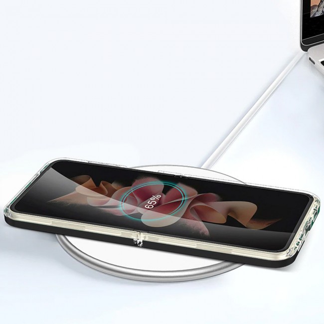 Transparent Hard PC Case Cover for Samsung Galaxy Z Flip 3 by Margoun – Black Edge