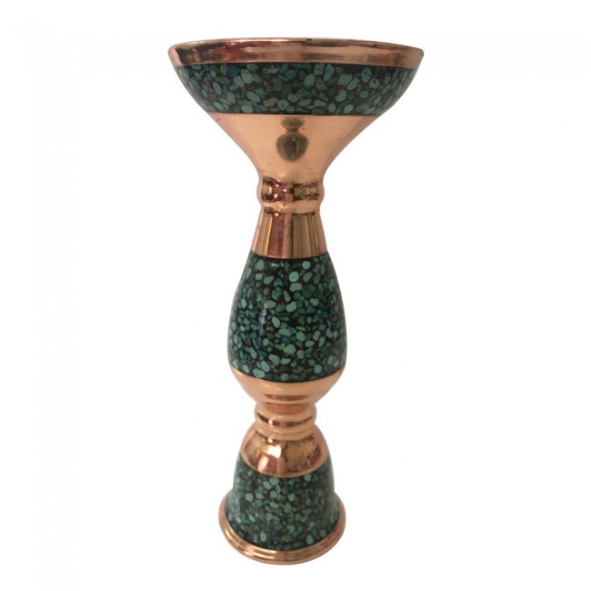 Margoun 7Pcs Turquoise Inlaid Persian Artwork - Candle Stand Plate and Candy Bowls