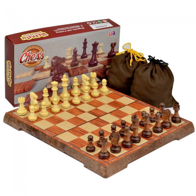 Margoun Wooden Plastic Magnetic and Folding Chess Board Game