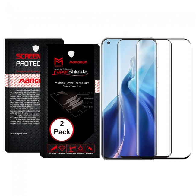 Xiaomi Mi 11 2Pack 3D Tempered Glass Screen Protector Super Shieldz Margoun – Black Edge