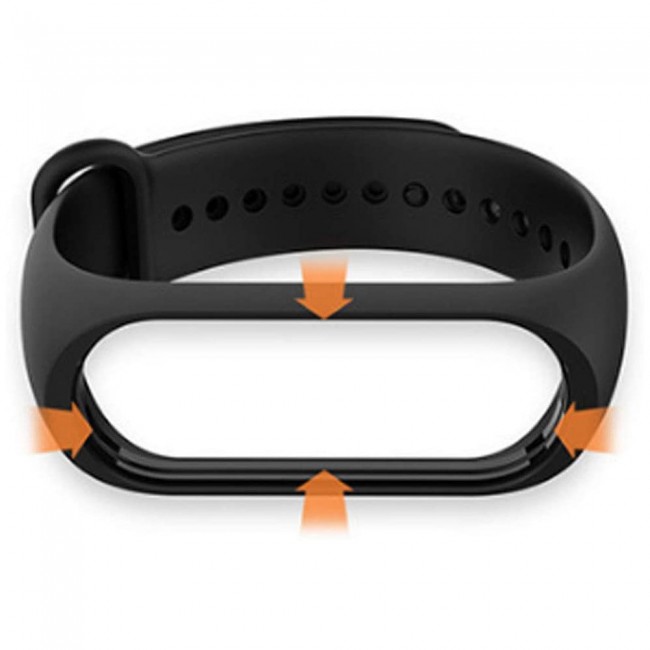 Margoun Silicone Band for Xiaomi Mi Band 3 and Mi Band 4 - Black