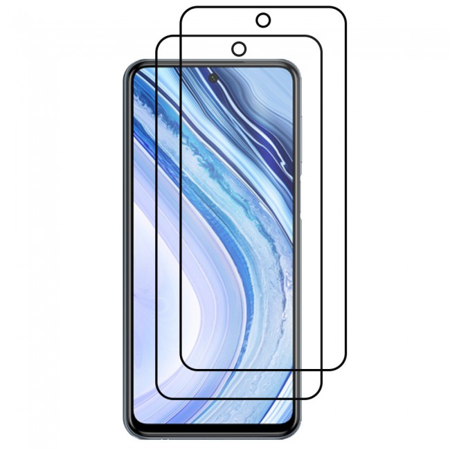 Xiaomi Redmi Note 9S Tempered Glass 3D 2 Pack Super Shieldz Margoun- Black Frame