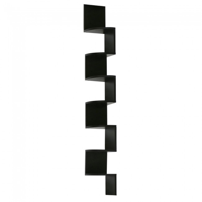 Margoun Zigzag Corner Wall Shelf Organizer 7-Tier - Black