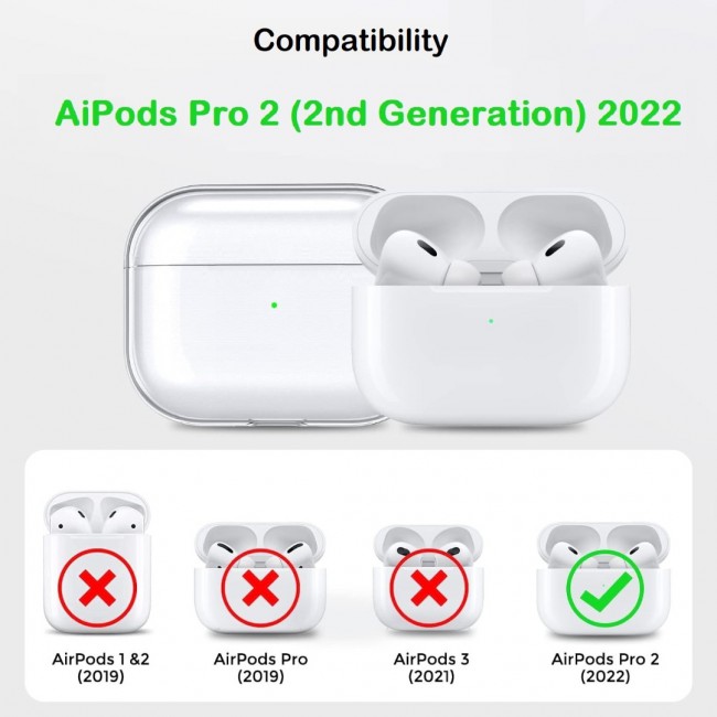 AirPods Pro 2 Case Clear Protective Cover Soft TPU Shockproof Skin Compatible with Apple AirPods Pro 2nd Generation 2022 Case