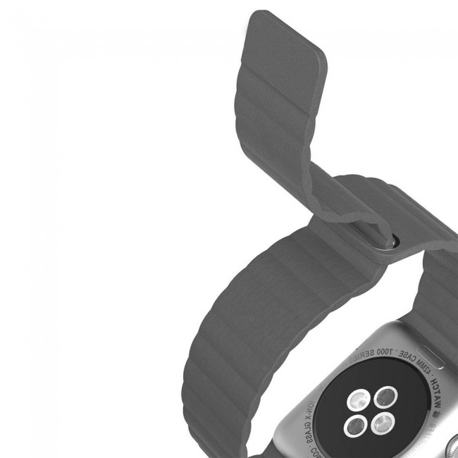 Apple Watch Band 38-40-41mm Leather Loop with Magnet Lock Strap Replacement Band In Grey