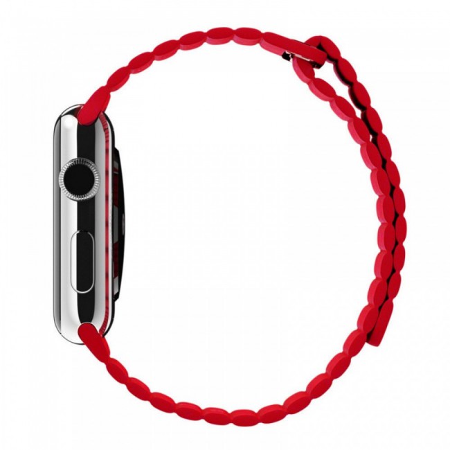 Apple Watch Band 38-40-41mm Leather Loop Strap Henlein Series by Margoun - Red