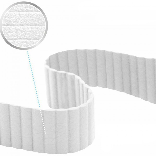 Apple Watch Band 38-40-41mm Leather Loop with Magnet Lock Henlein Series by Margoun - White