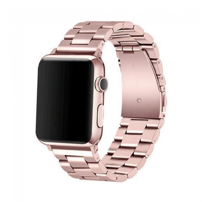 Apple Watch Band 38-40-41mm Buckle Stainless Steel Strap Henlein Series by Margoun - Rose Gold