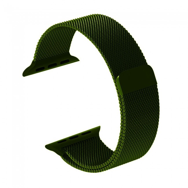 Apple Watch Band 42-44-45mm Milanese Loop Strap - 2-Pack Dark Green