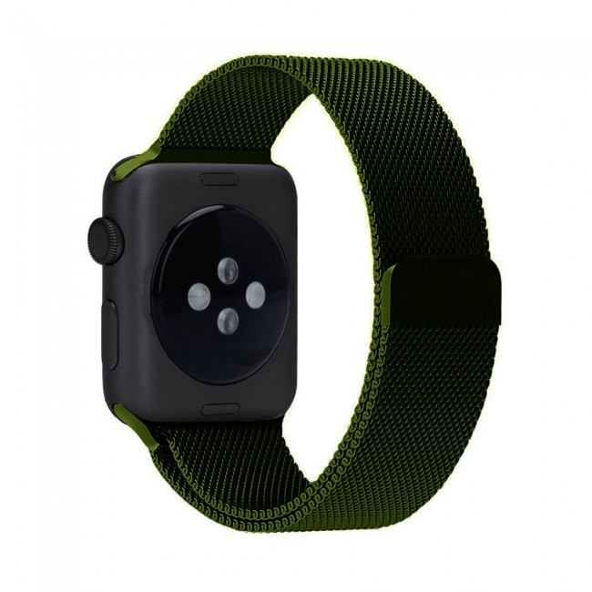Apple Watch Band 42-44-45mm Milanese Loop Strap - 2-Pack Dark Green